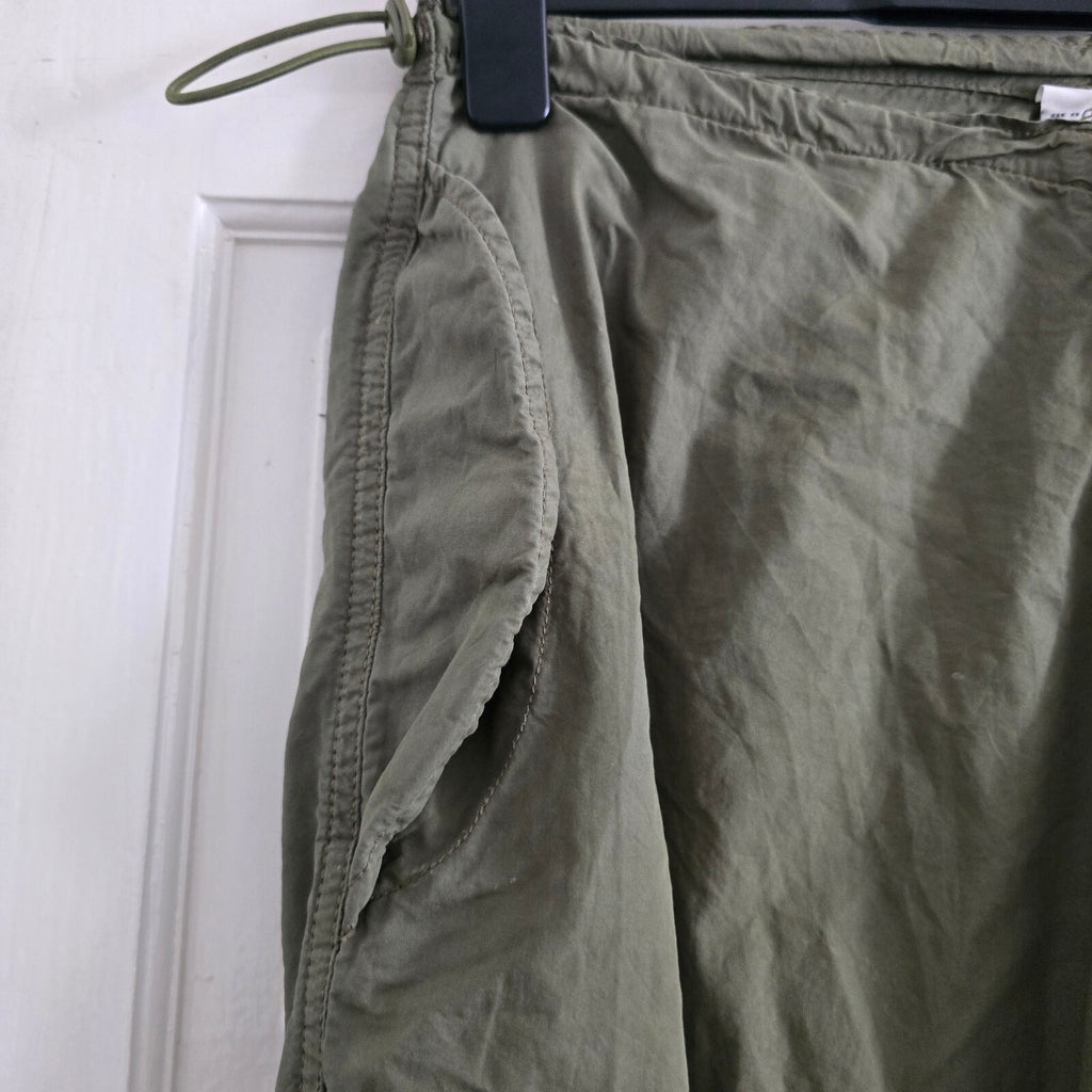 ietsfrans Olive Green Casual Loose Fit Cargo Relaxed Trousers Size S, streetwear