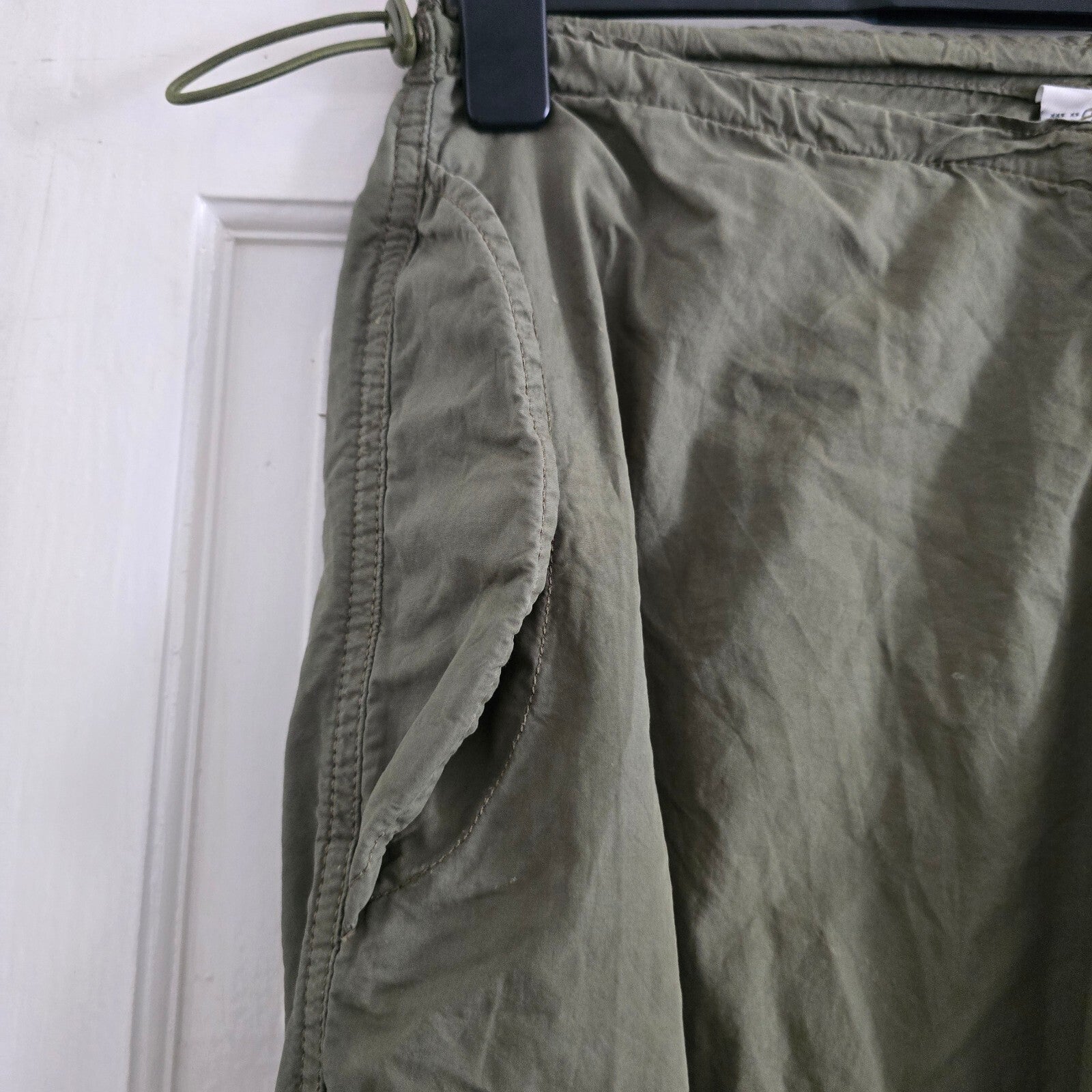 ietsfrans Olive Green Casual Loose Fit Cargo Relaxed Trousers Size S, streetwear