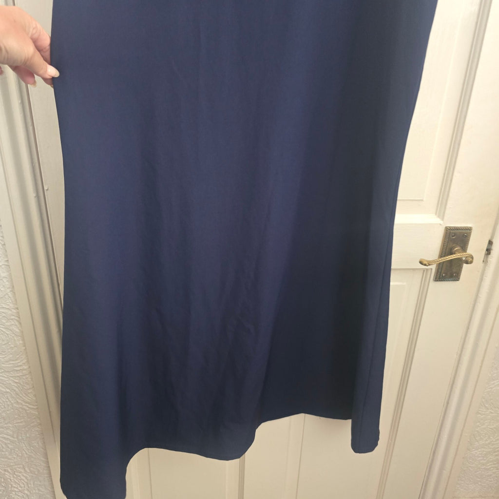 Little Mistress Navy Lace Evening Dress with Half Sleeves, BNWT, size 16