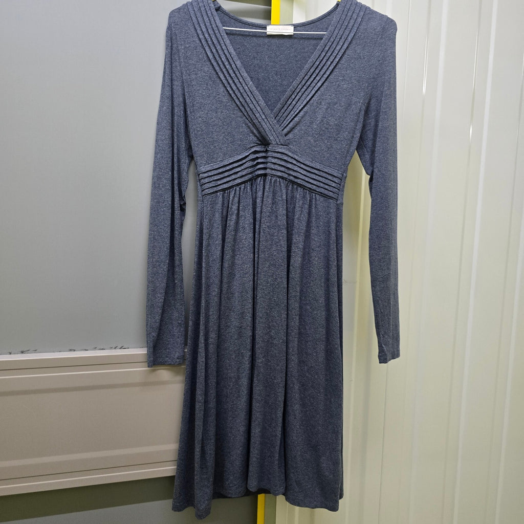 The White Company Blue Viscose Blend Long Sleeve Dress Small, Viscose