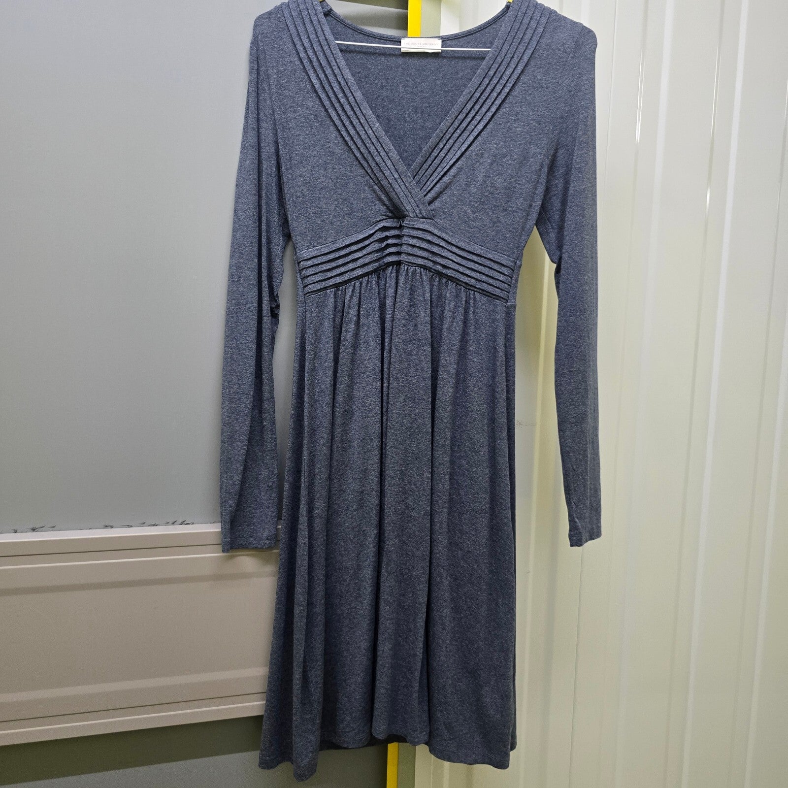 The White Company Blue Viscose Blend Long Sleeve Dress Small, Viscose