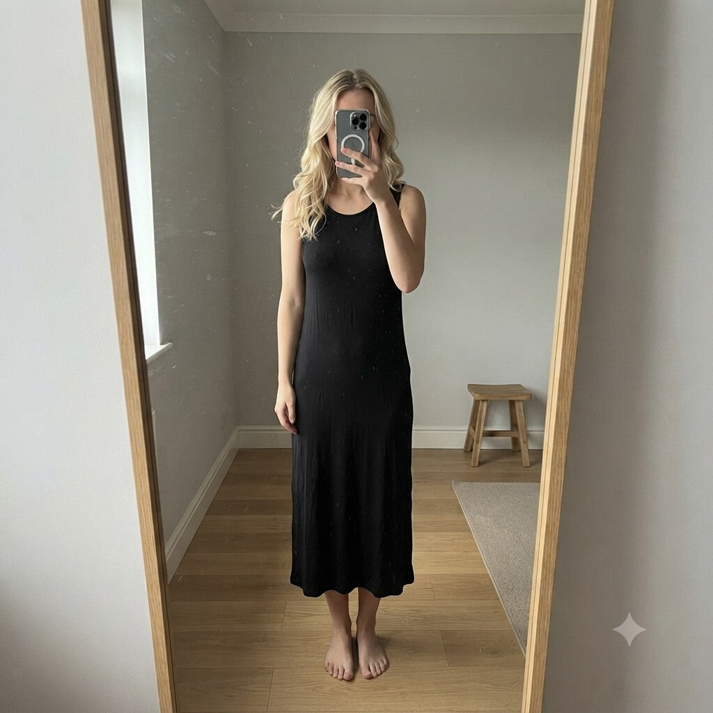 BCBGeneration Black Sleeveless Midi Dress Size M, BNWT, premium luxury