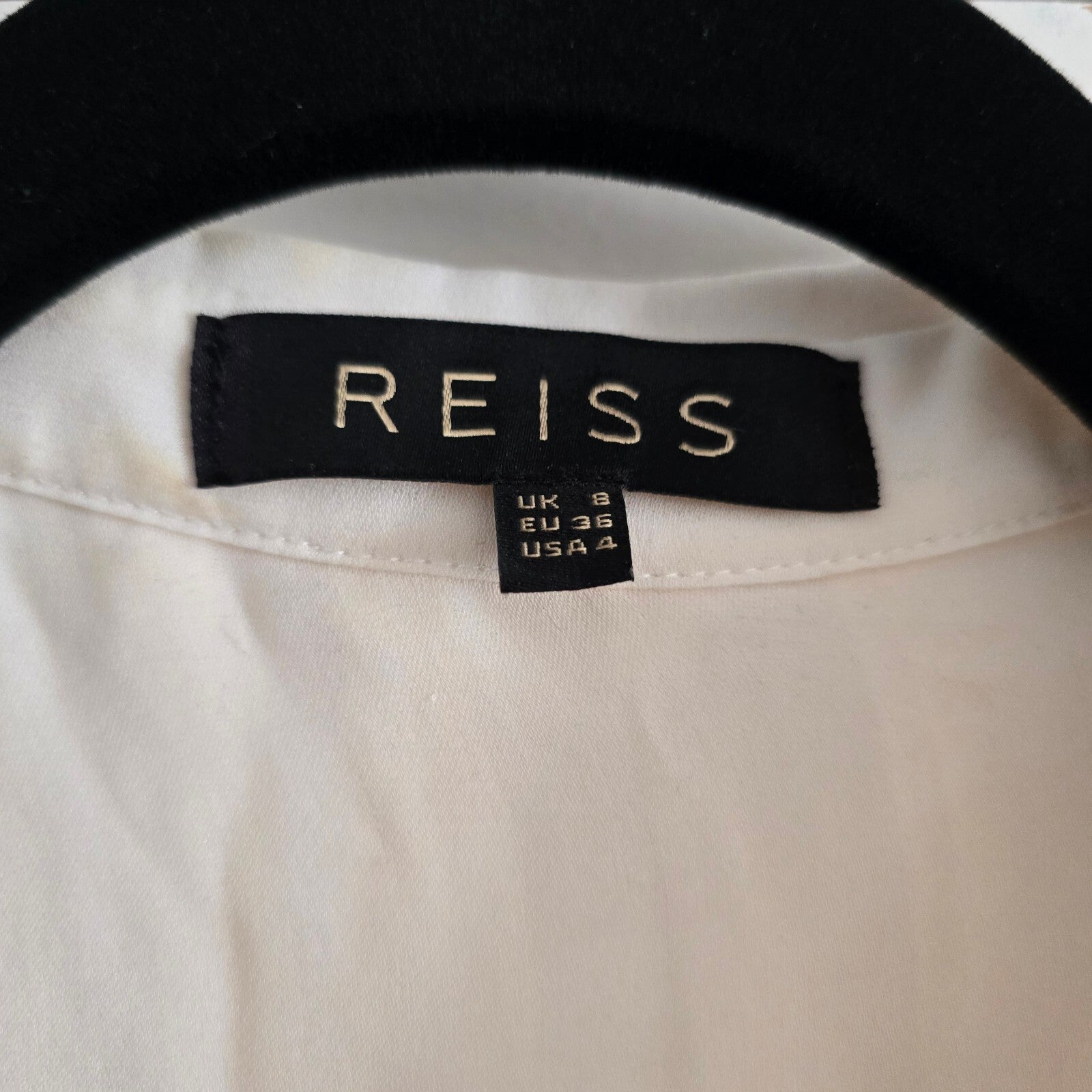 Reiss Elegant Off White/Cream Silk Blouse Shirt UK 8 / EU 36 / US 4 relaxed fit