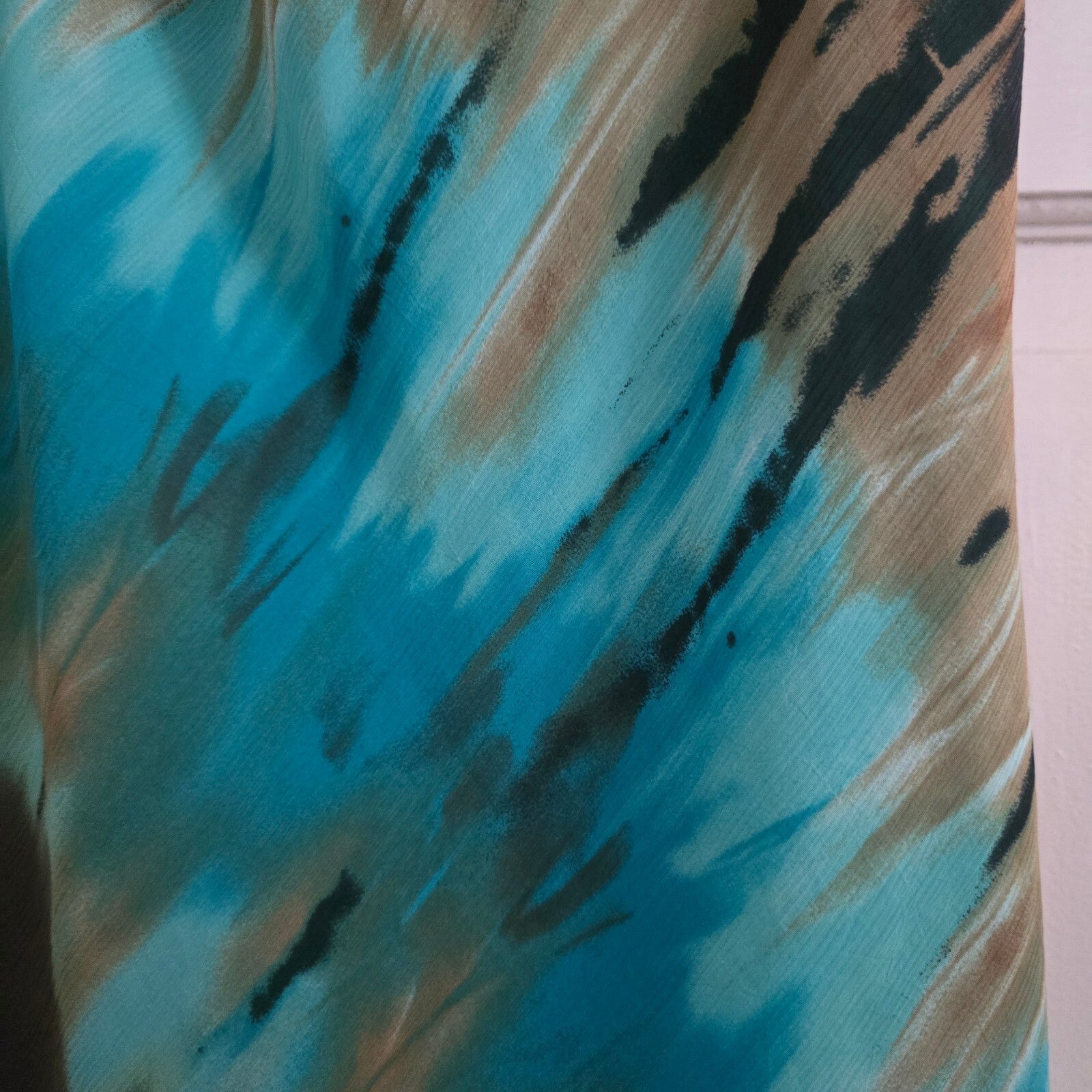 Per Una Elegant Blue and Brown Tie-Dye Layered Midi Dress Size 12, wedding, glam