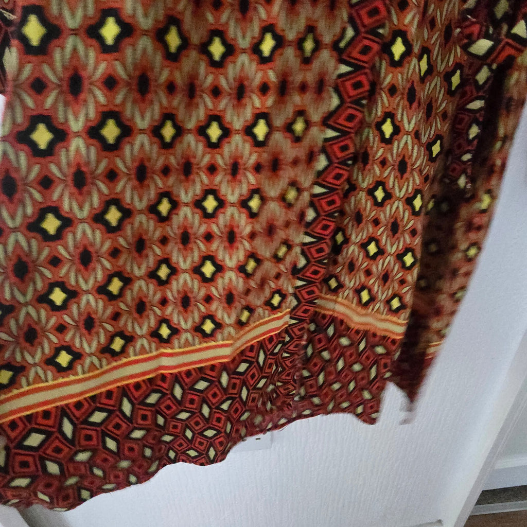 Zara Woman Patterned Long Sleeve Dress with Belt Size EUR S / UK 8