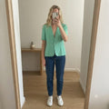 Jacques Vert Mint Green Short Sleeve Blazer Jacket UK Size 12