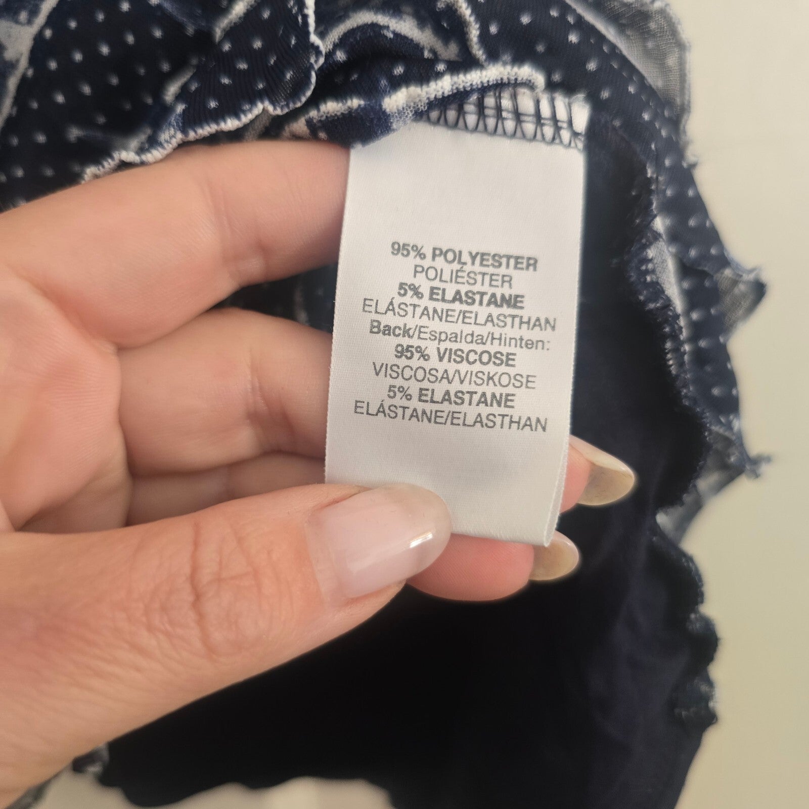 River Island Navy Blue Polka Dot Ruffle Racerback Tank Top Size 8, y2k