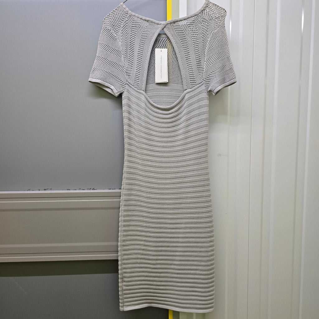 French Connection Danni Cruise Grey Knit Bodycon Dress Size 10, BNWT