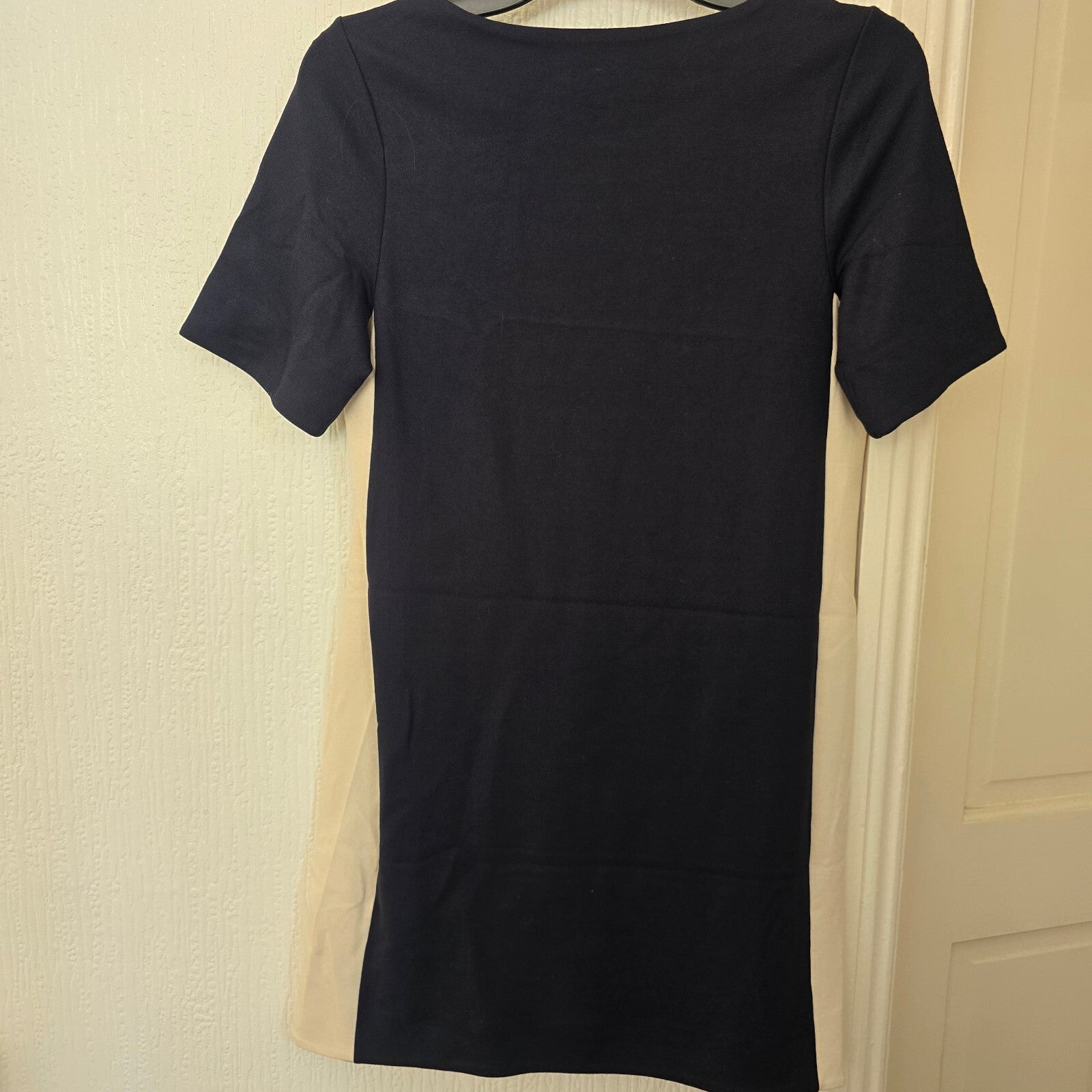 Warehouse Definitives Navy and Cream Panelled Dress UK 12 BNWT jersey short