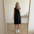 COS Sleeveless Black Cowl Neck Silk Luxury Lightweigh Knee Length Dress