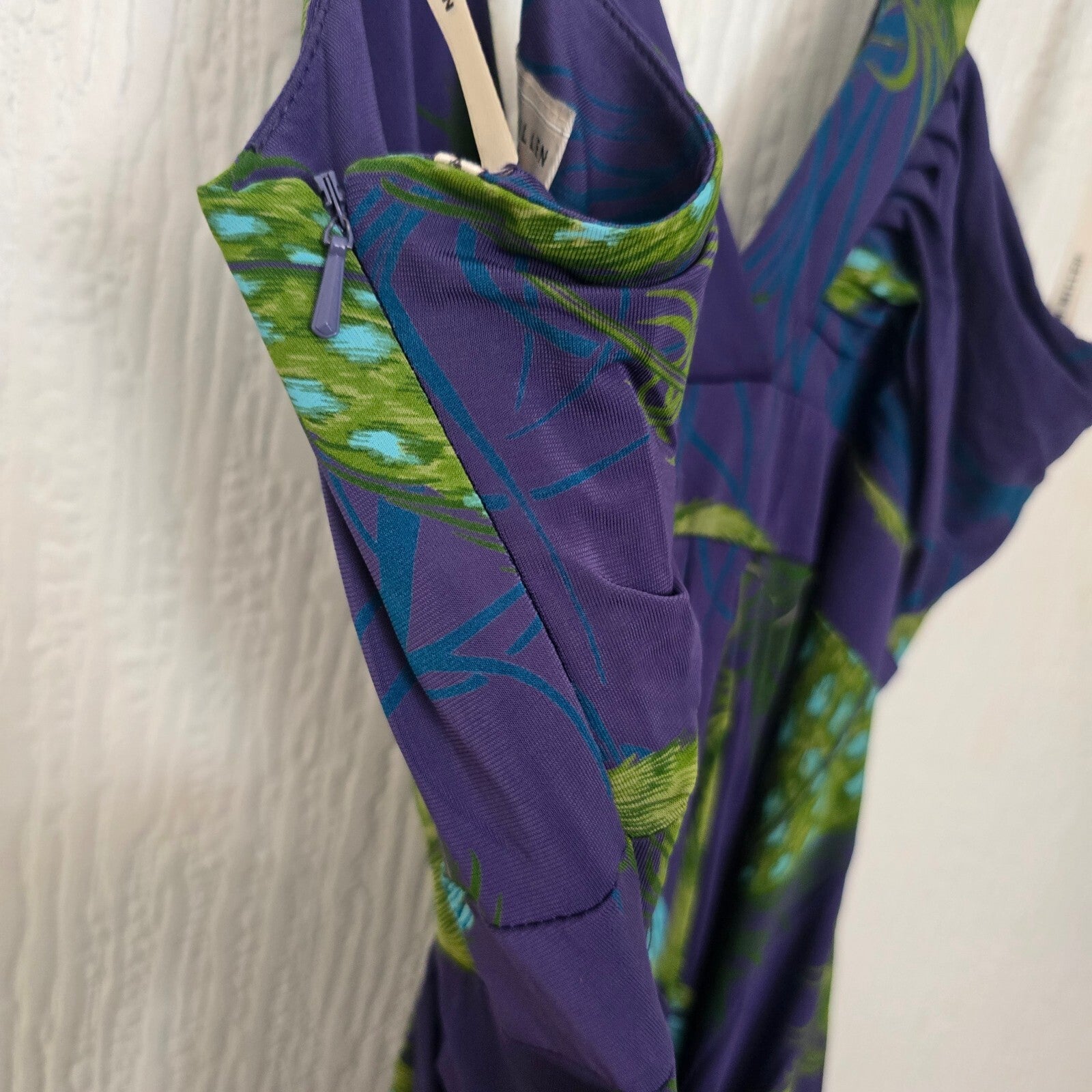 Karen Millen Floral Print Purple Viscose Dress UK 10