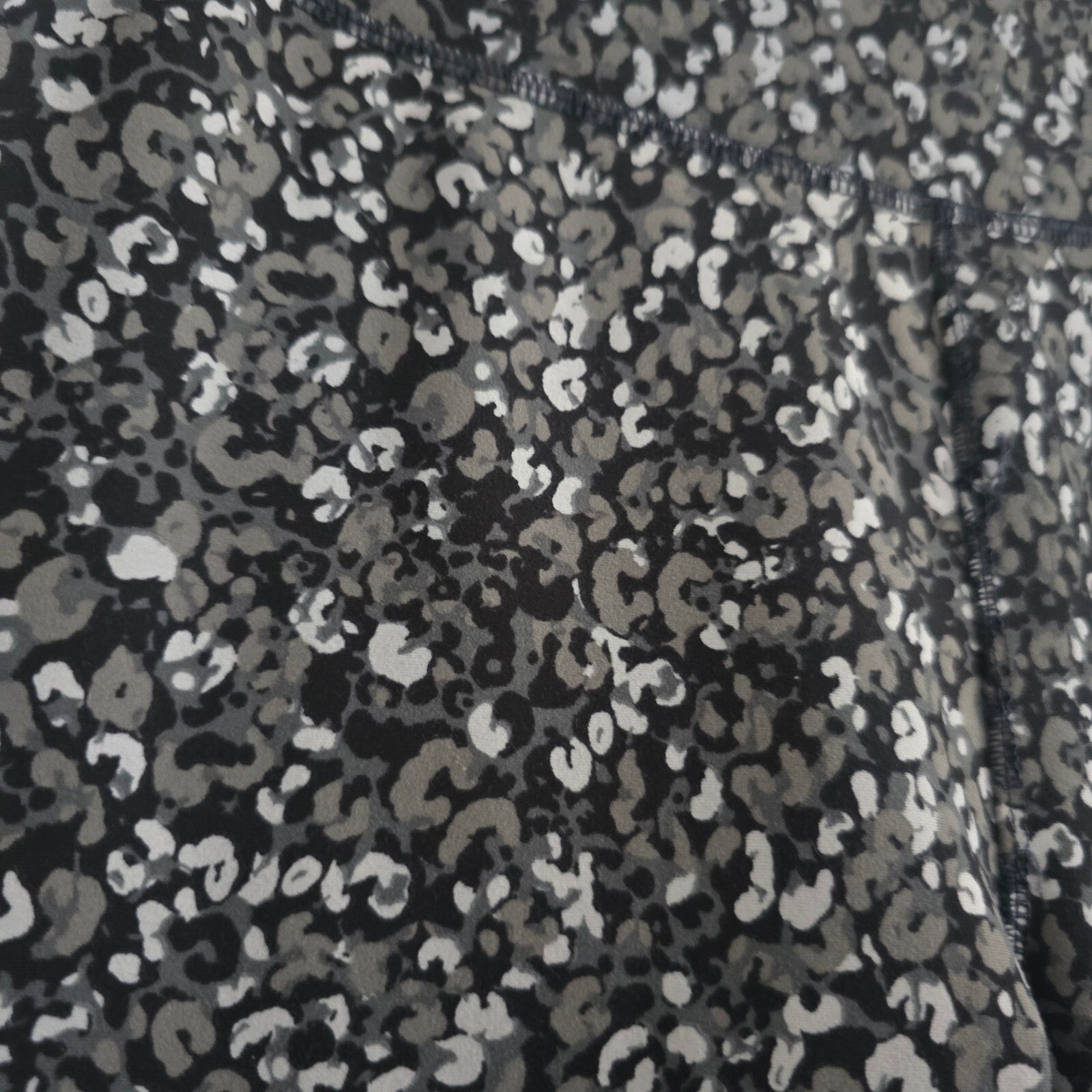 F&F Active Women's Medium Black and Grey Leopard Print Leggings gym activewear