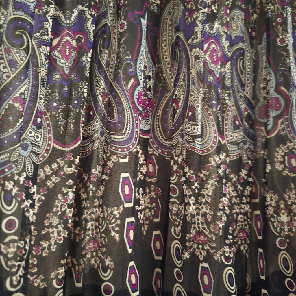 Paisley Sleeveless Patterned Viscose and Elastane Top, ombre, size M relaxed Y2K