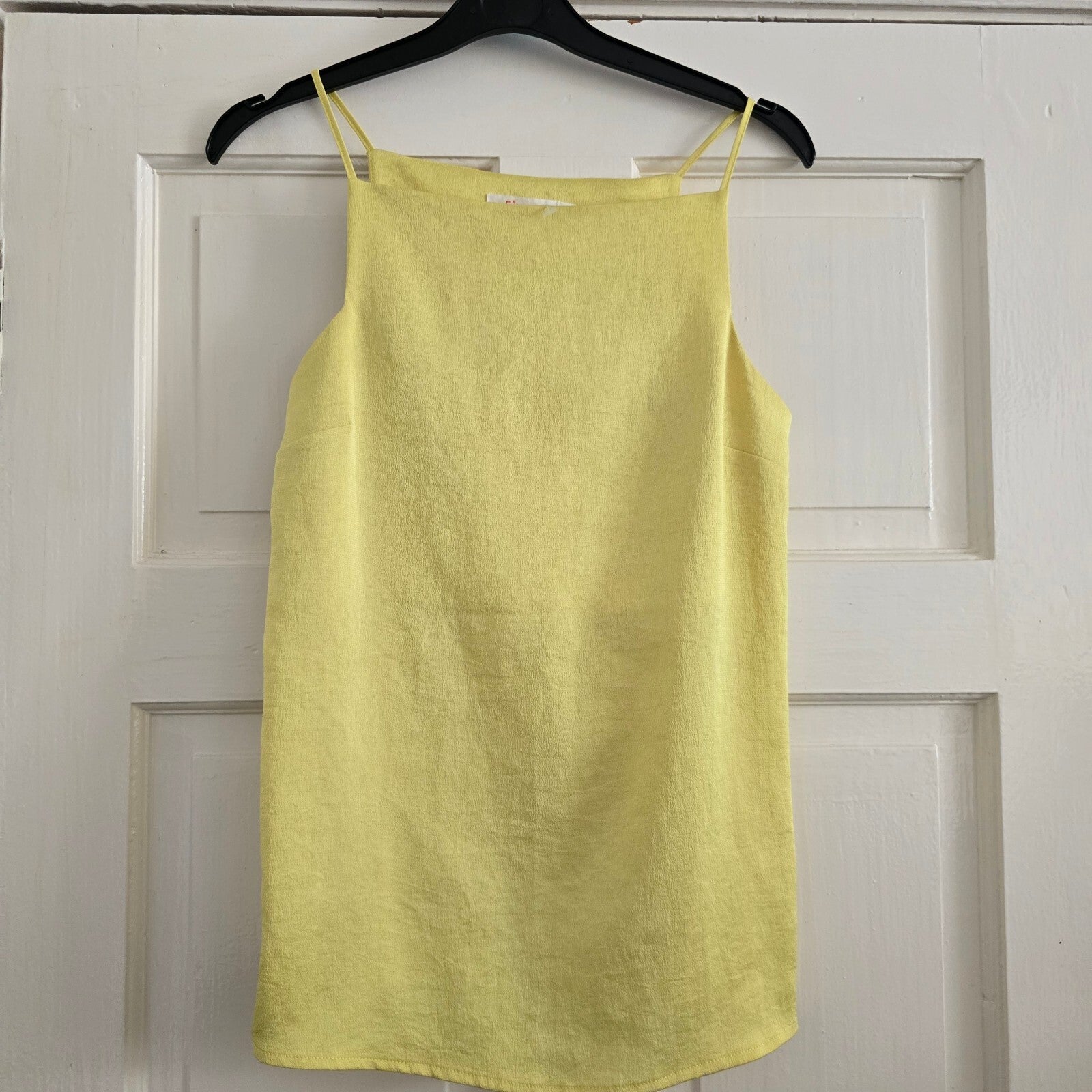 Finery Yellow Sleeveless Textured vest top, lightweight UK 8