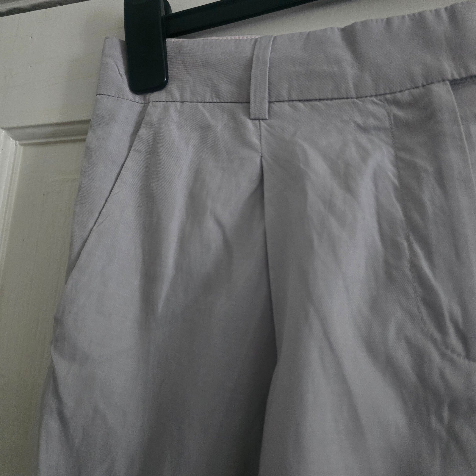 COS Light Grey Tapered Trousers with Hook and Zip Closure size 34 (UK8) turn ups