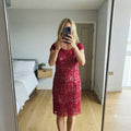 Jacques Vert BNWT Red Floral Lace Overlay Dress UK 18, Mother Of the Bride/Groom
