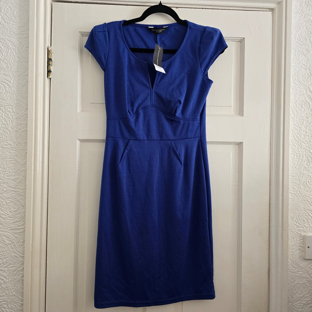 Dorothy Perkins Royal Blue Cap Sleeve Midi Dress UK 8 New with Tags, cobalt blue