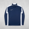 Nike Dri-FIT Navy Blue and White Long Sleeve Sports Top Size M, Mens, Unisex