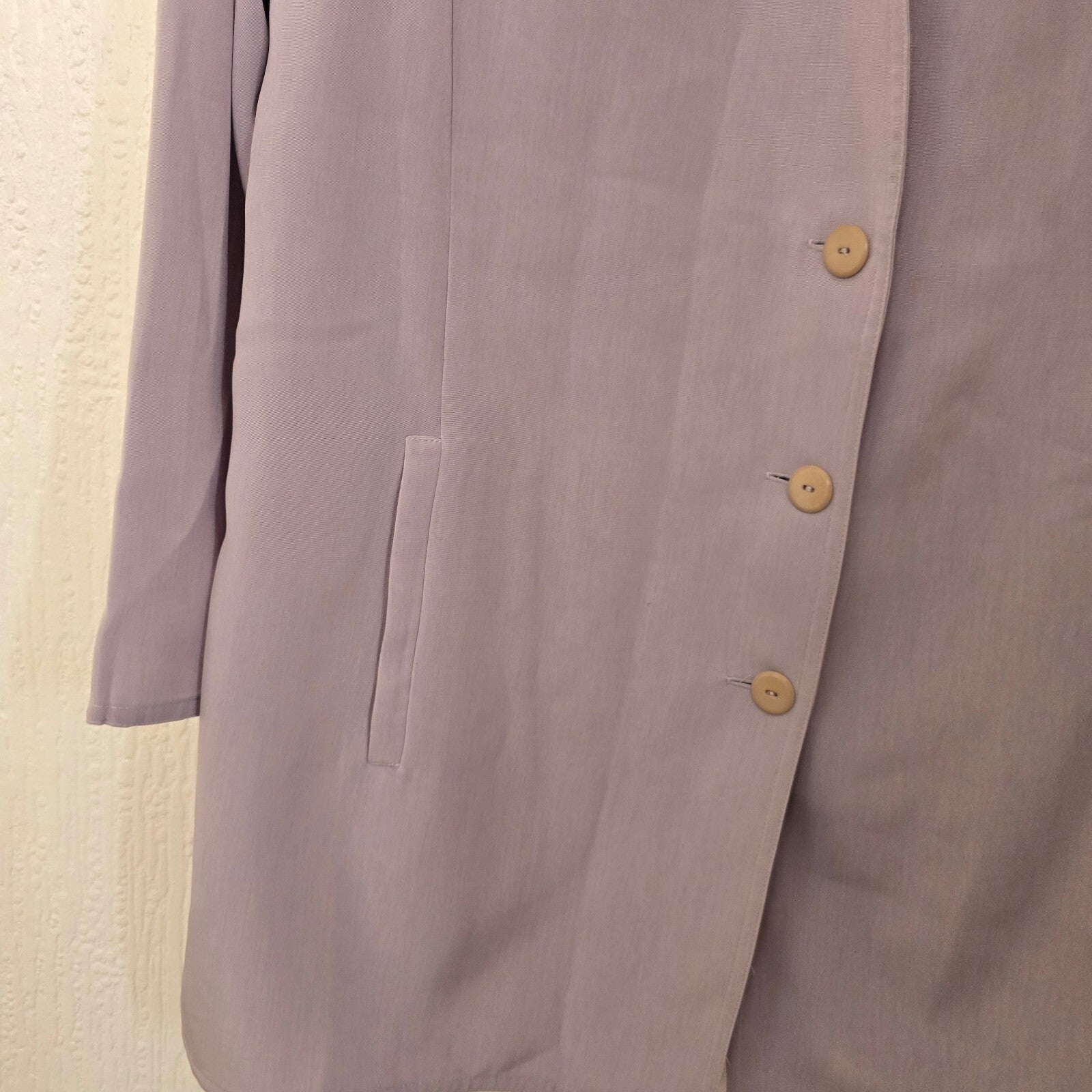 Windsmoor Lilac V-Neck Button Blazer, Purple Patterned Slip Skirt Suit Set coord