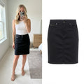 Dolce&Gabbana Washed Black Denim Style Pencil Skirt Size 12/30" vintage designer