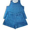 Blue Denim Sleeveless Top and Shorts Set, Coord, Matching Set, size 2XL 18/20
