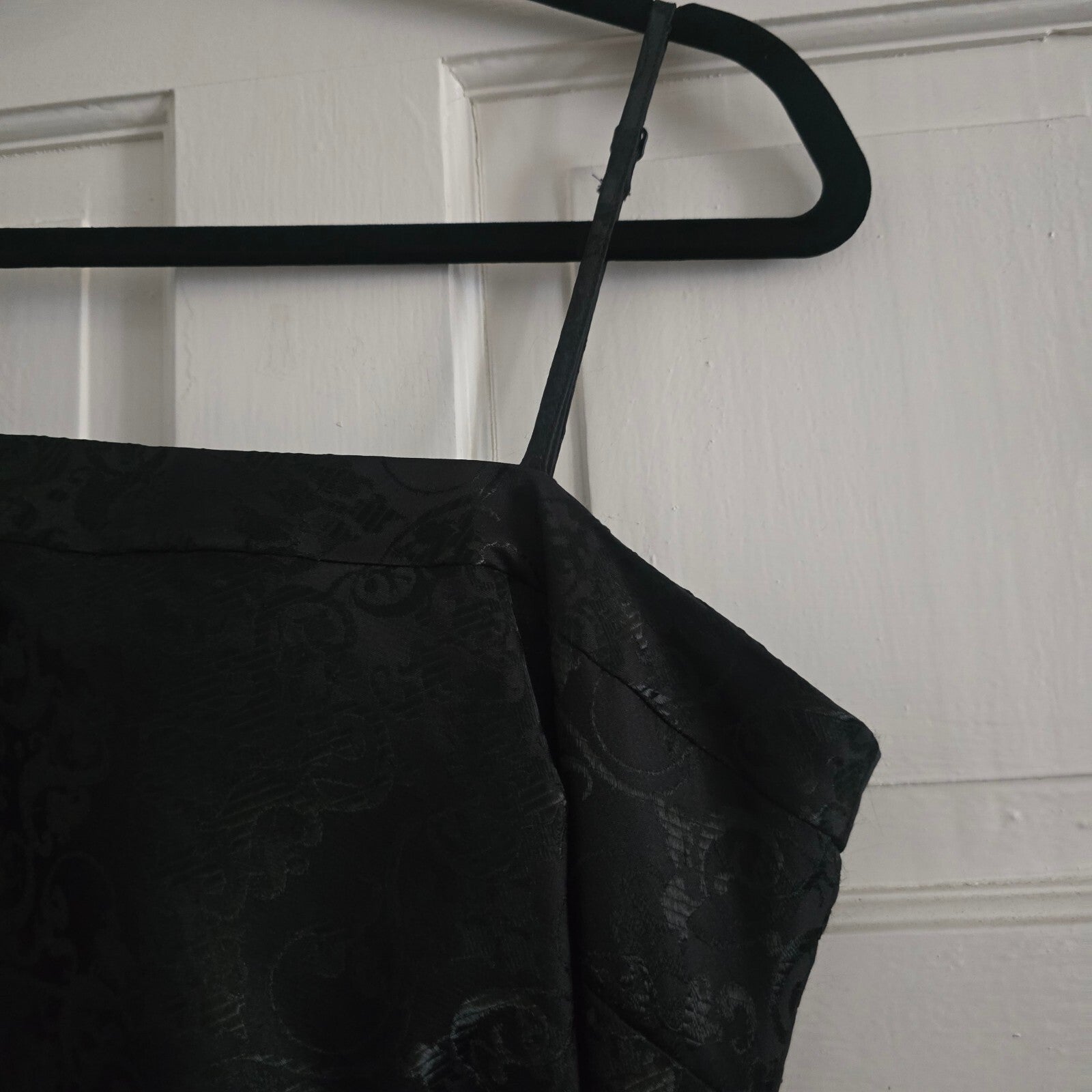 Marks & Spencer Autograph Black Jacquard Spaghetti Strap Dress UK 12, party glam