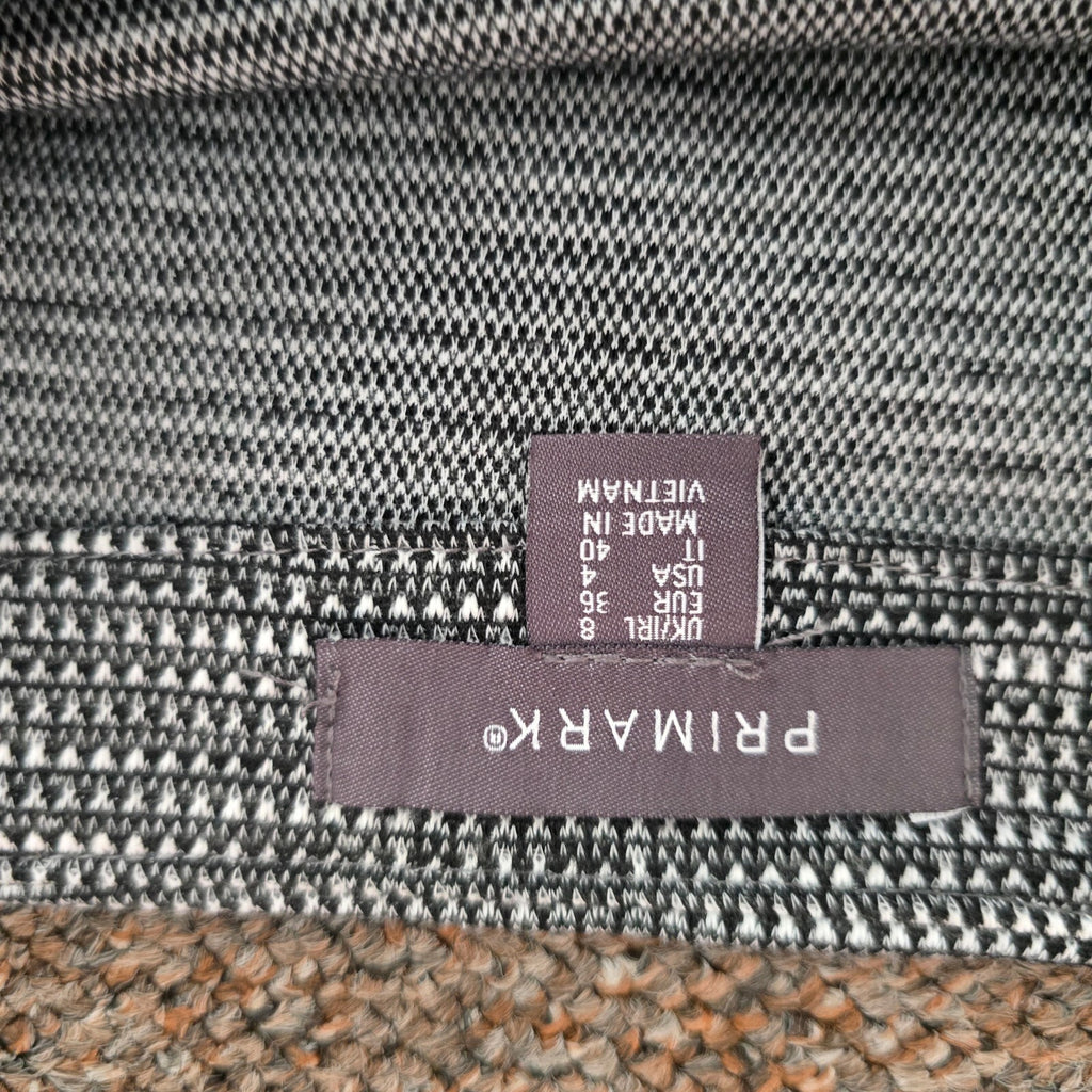 Primark Grey Flared Mini Skirt Size UK 8, preppy, monochrome, tweed like