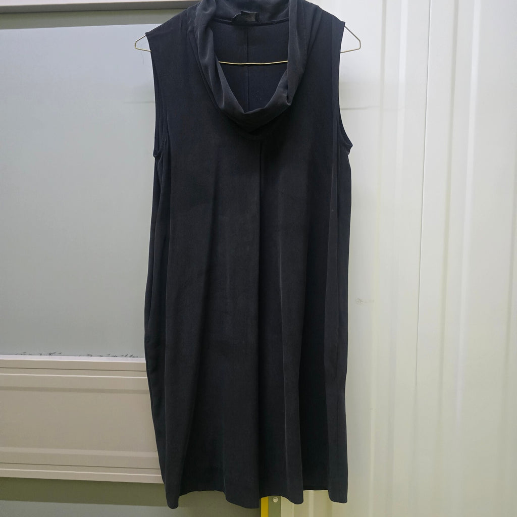 COS Sleeveless Black Cowl Neck Silk Luxury Lightweigh Knee Length Dress