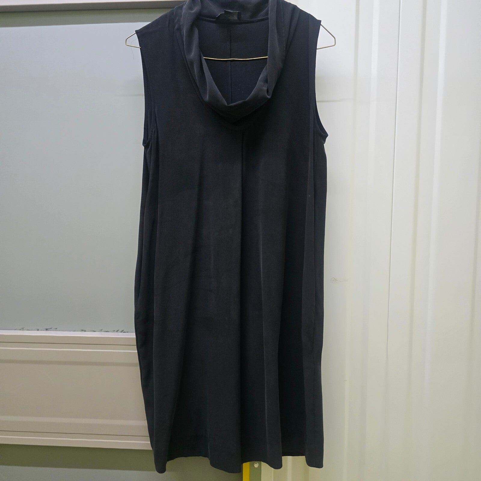 COS Sleeveless Black Cowl Neck Silk Luxury Lightweigh Knee Length Dress