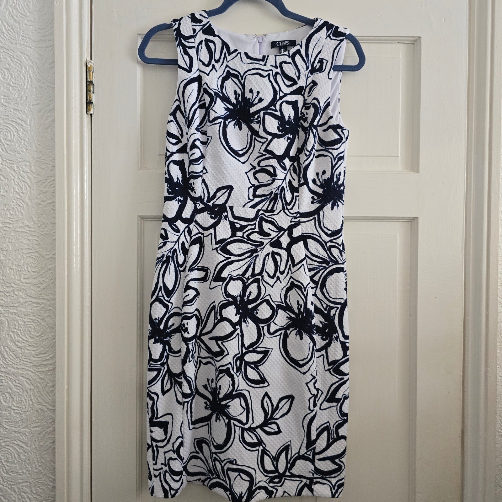 Chaps Women's Black and White Floral Sleeveless Mini Dress Size 6