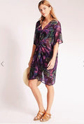 M&S Collection Medium Floral Twist Front Sheer Kaftan Holiday Lightweight Size M