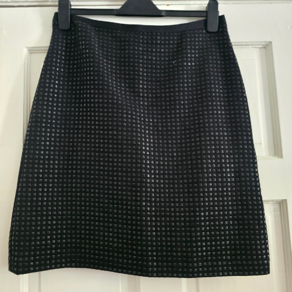 M&S Woman Black Textured Mini Skirt UK 12, smart, formal