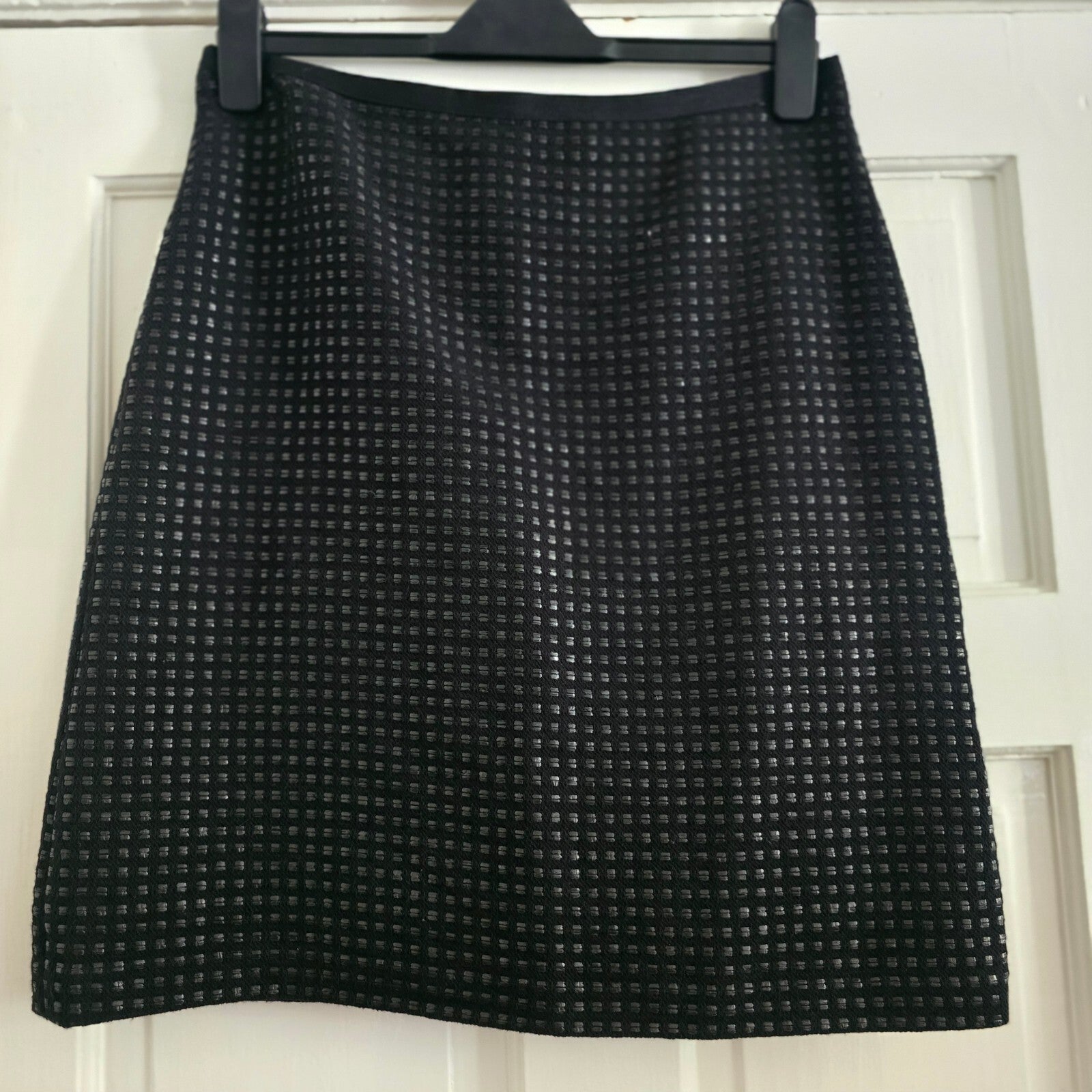 M&S Woman Black Textured Mini Skirt UK 12, smart, formal