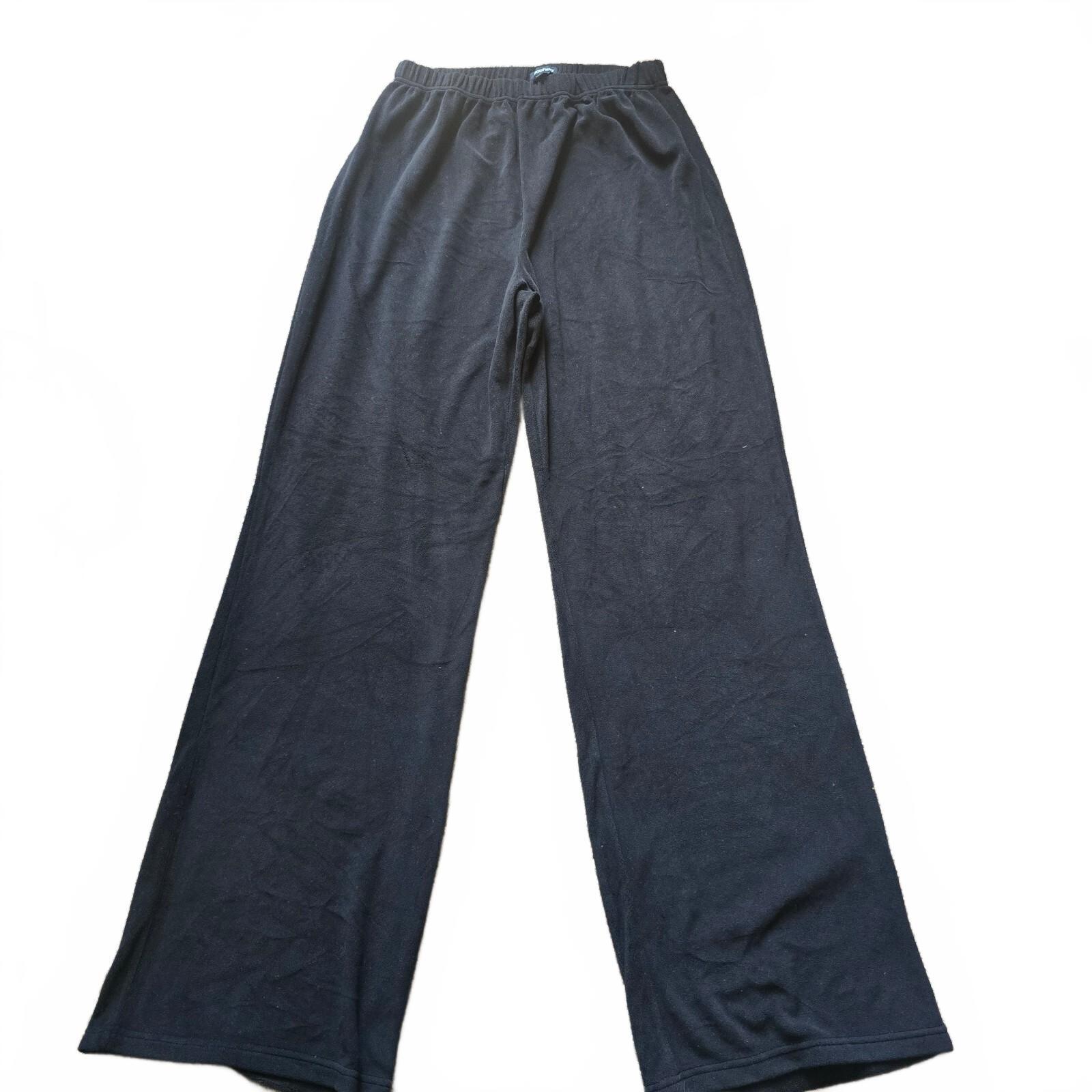 boohoo Black Wide Leg Lounge Pants UK 14