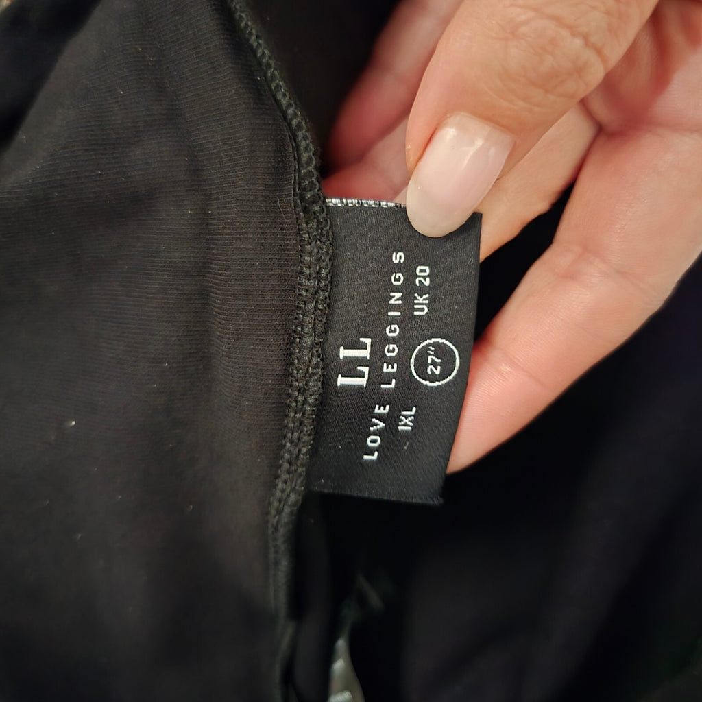Love Leggings Black UK 20 High Waist Leggings with LYCRA, 27", BNWOT