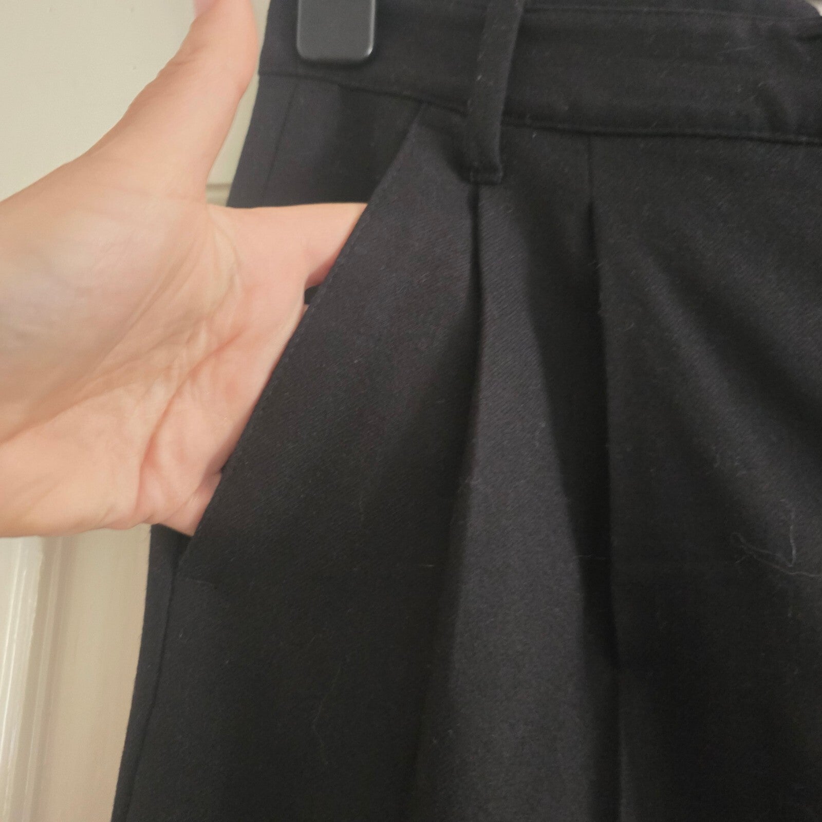 GAP Women's Black Straight Leg Wool Blend Trousers UK 10, smart, tailored