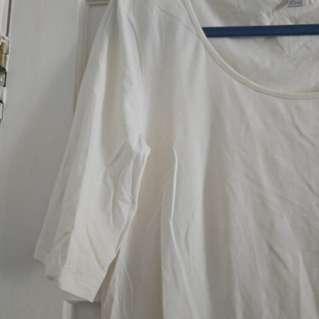 COS Cream Scoop Neck Half Sleeve Top Size Large, wardrobe staple, smart casual