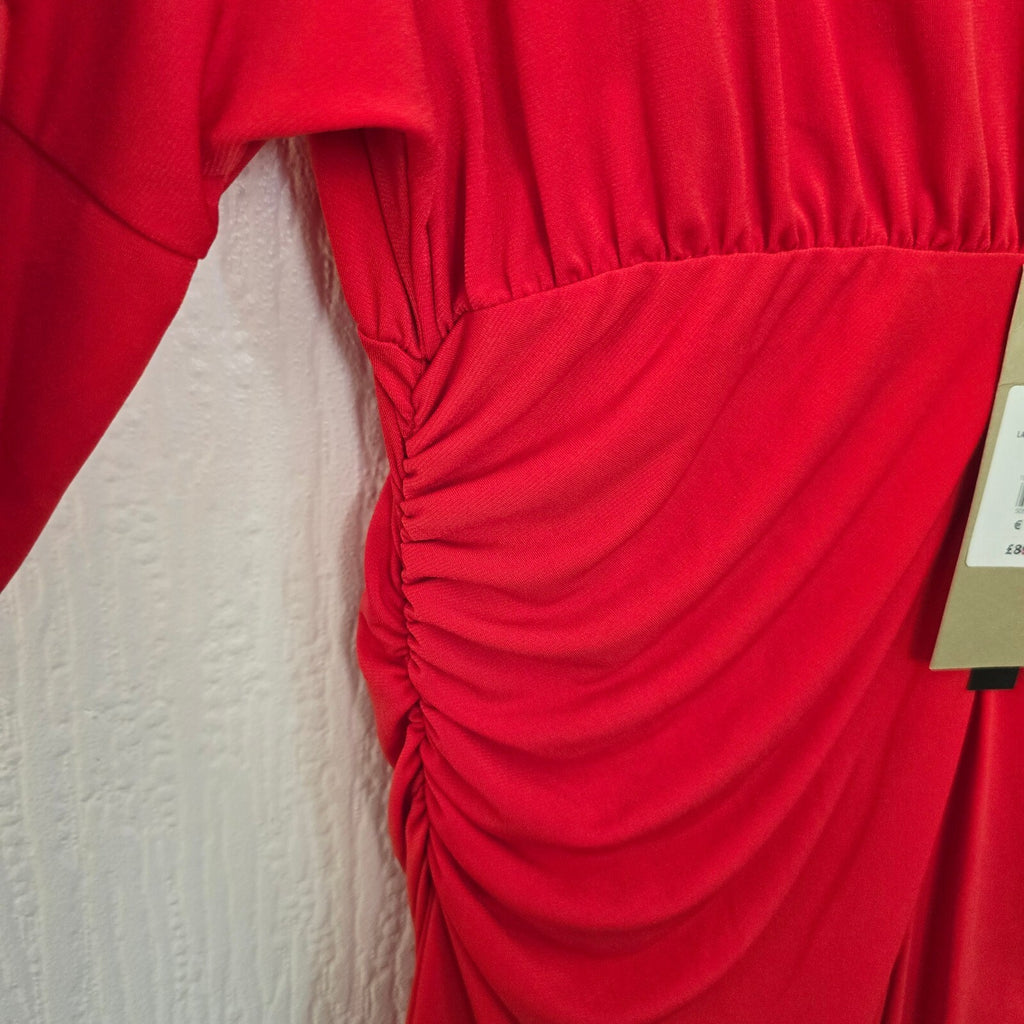 Coast Laurie Jersey Shift Dress Red Size 16, BNWT, ruched jersey stretch