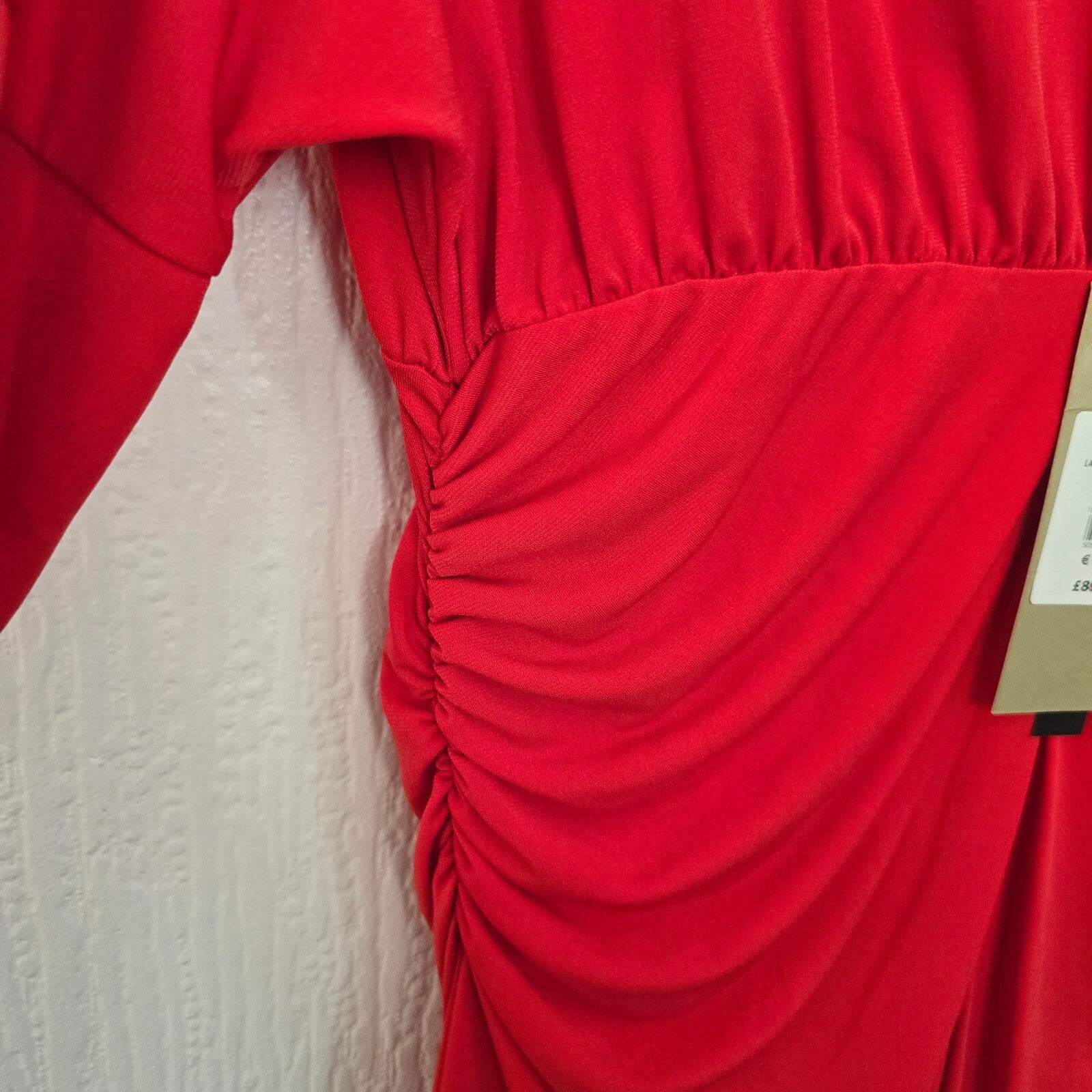 Coast Laurie Jersey Shift Dress Red Size 16, BNWT, ruched jersey stretch