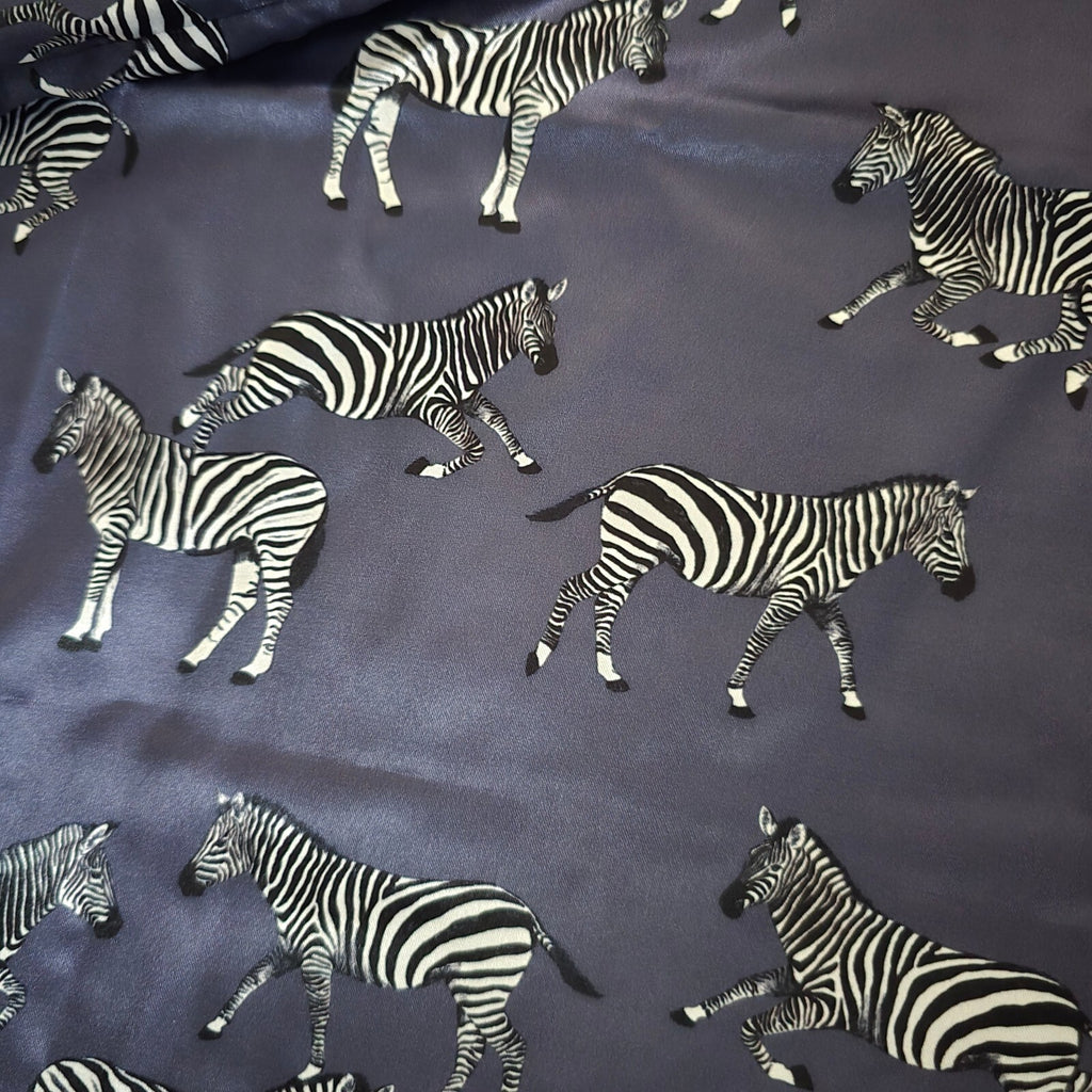 Chelsea Peers Navy Blue Zebra Print Satin Set - Pillowcase, Eye Mask etc Luxury