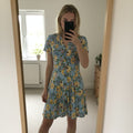 French Connection Blue Floral Viscose Dress UK 14, lightweight, soft fabric