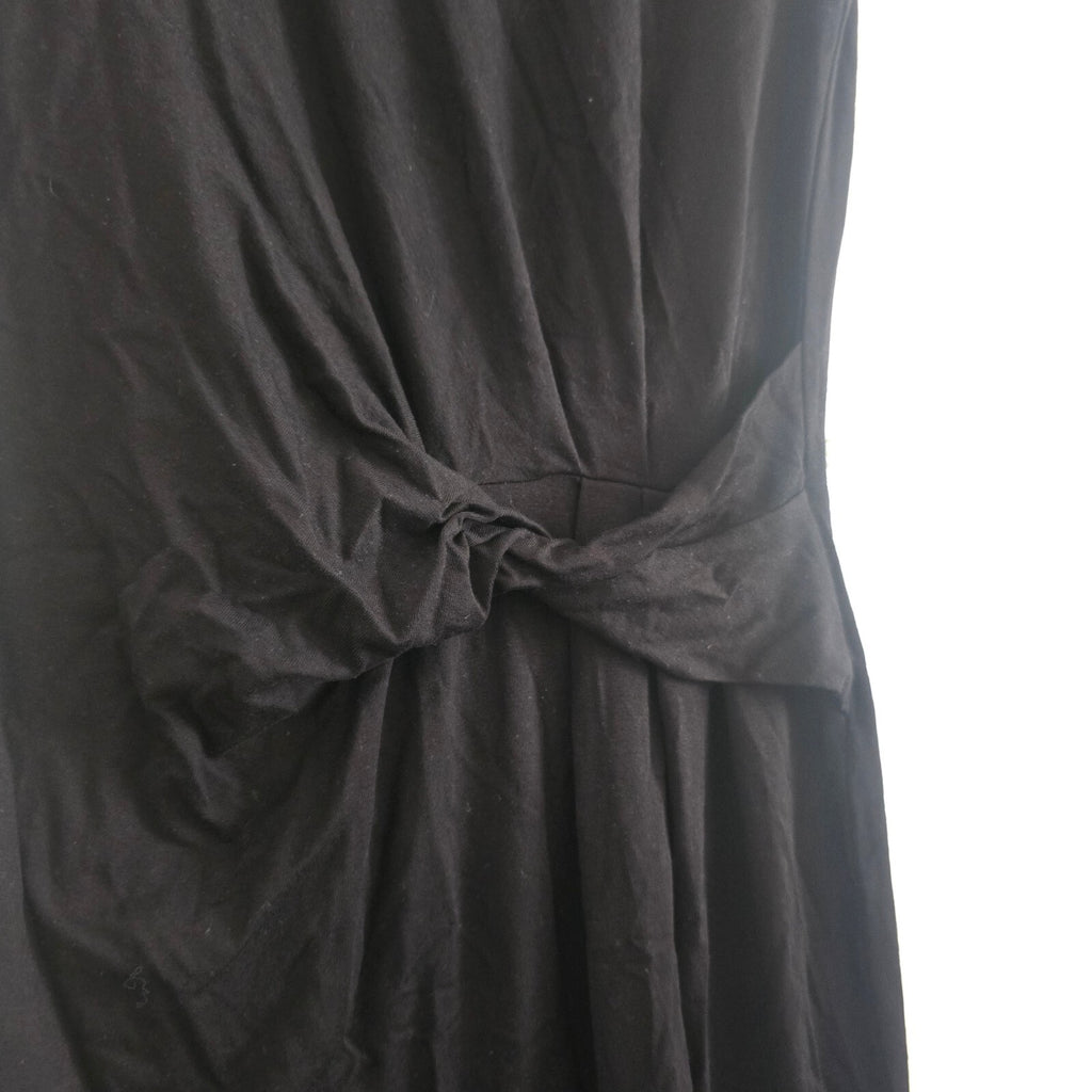 Lipsy London Black Sleeveless Jersey Maxi Dress with Front Knot Detail UK 10