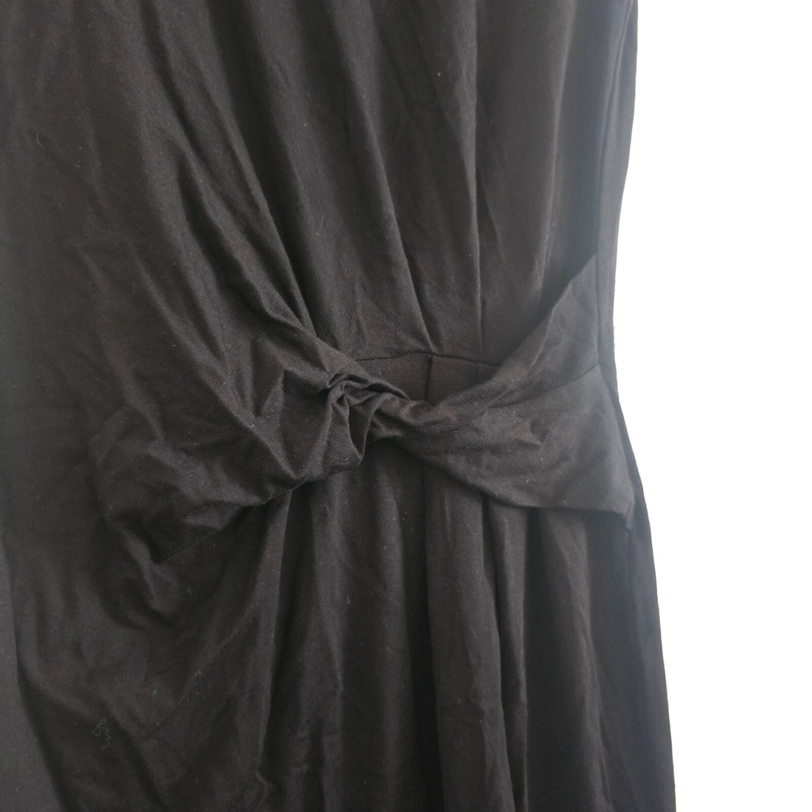 Lipsy London Black Sleeveless Jersey Maxi Dress with Front Knot Detail UK 10