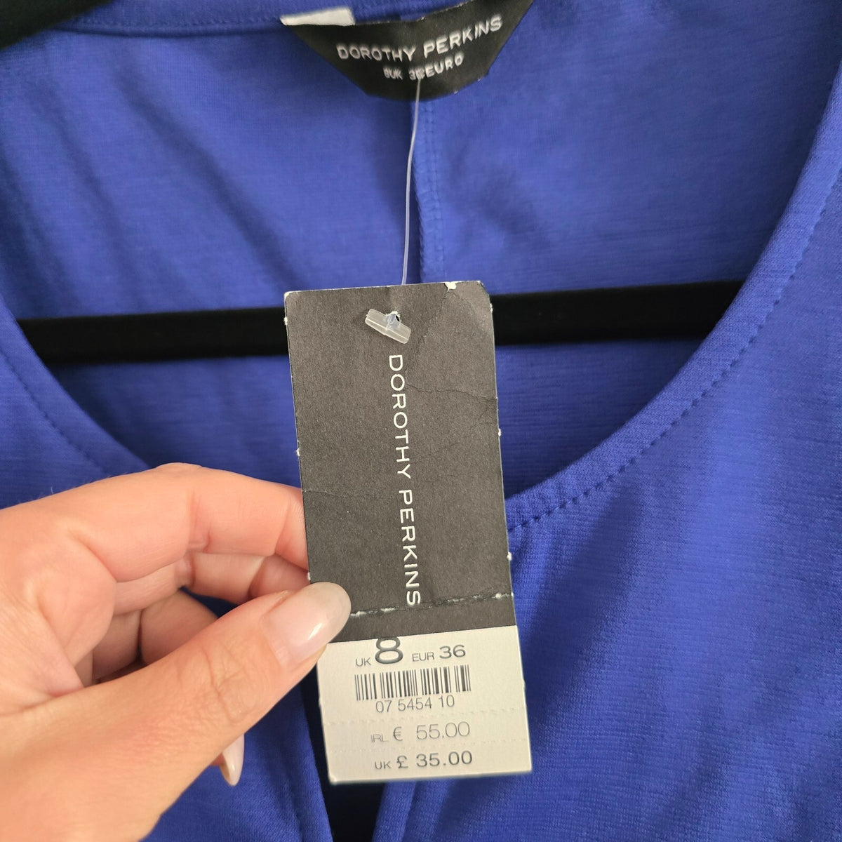 Dorothy Perkins Royal Blue Cap Sleeve Midi Dress UK 8 New with Tags, cobalt blue