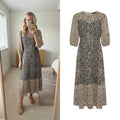 M&S Collection Leopard Print Midi Dress UK 14 Black Mix, relaxed fit