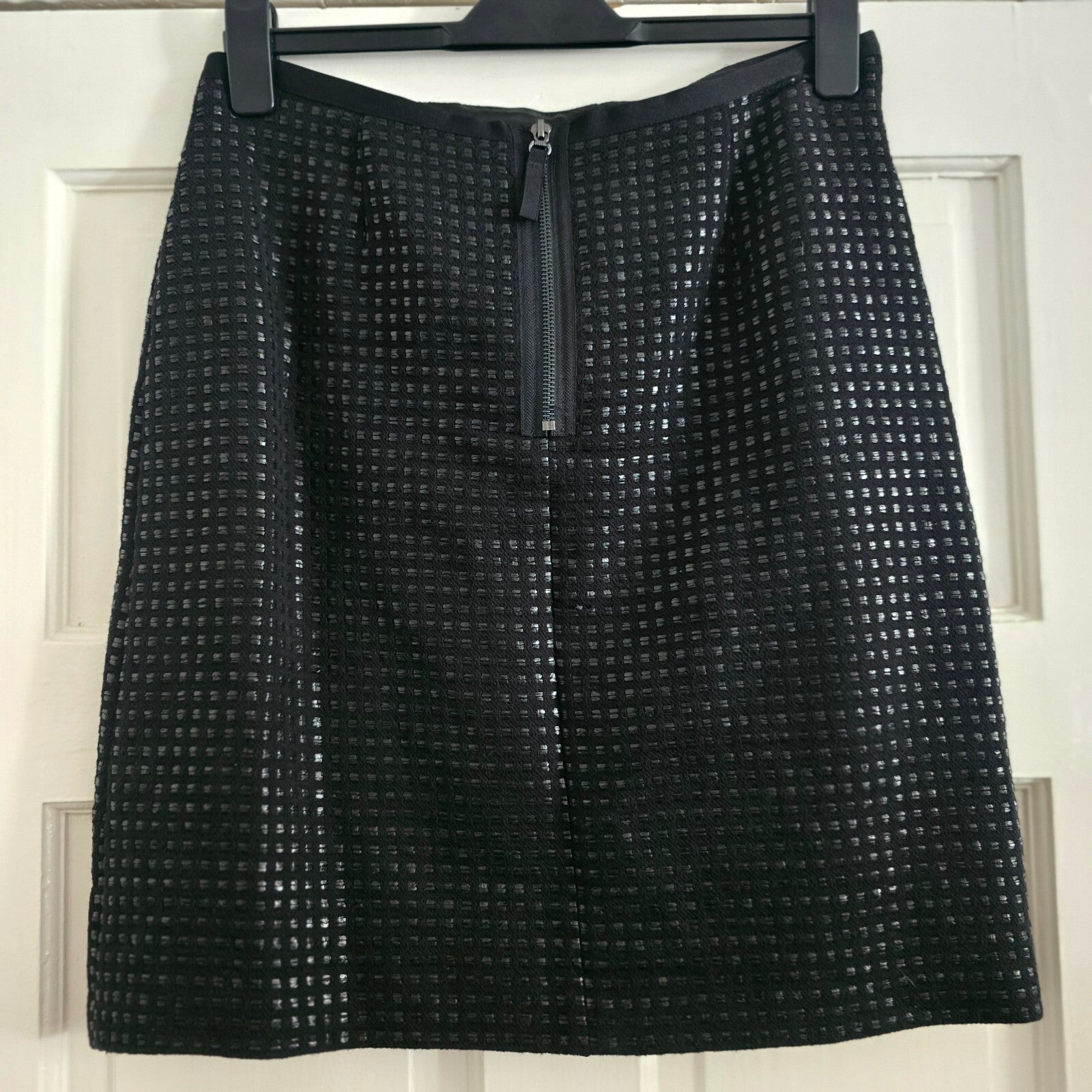 M&S Woman Black Textured Mini Skirt UK 12, smart, formal