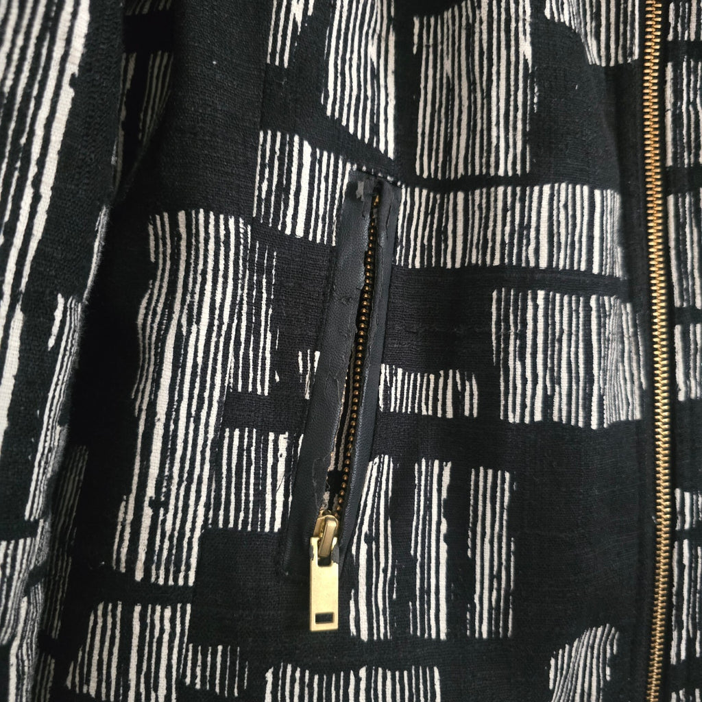 Next Black and White Patterned Zip-Up Jacket Blazer Size 16
