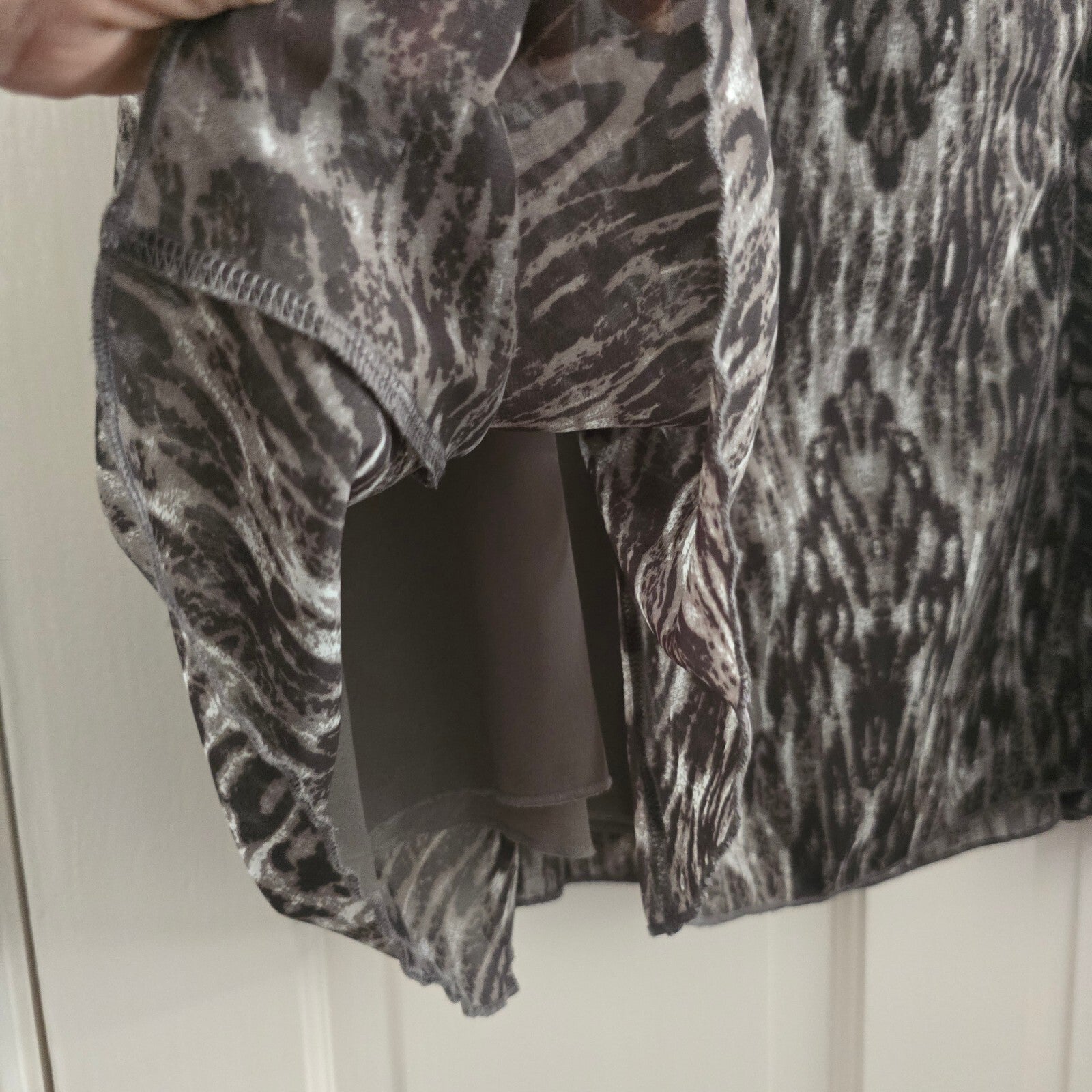 M&S Classic UK 14 Printed A-Line Skirt, animal print, layered, vintage