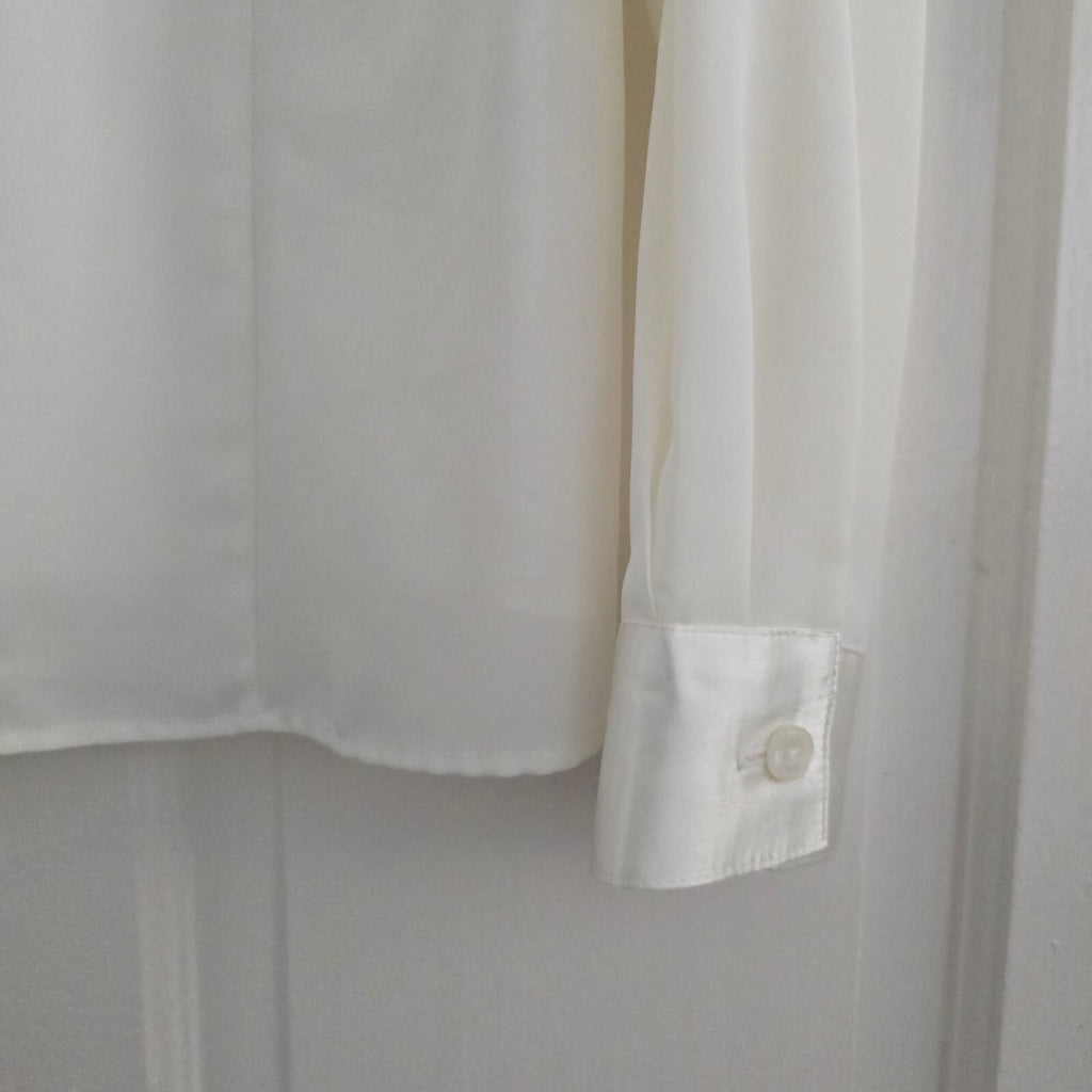 BM Women's White Embroidered Applique Button-Up Blouse Shirt Size 16