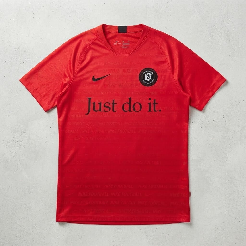 Nike Football Club Red Dri-FIT 'Just Do It' T-Shirt Small